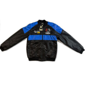 NWT Riot Empire Men's Racing Road Race 96 Jacket Medium Black Blue Street $60